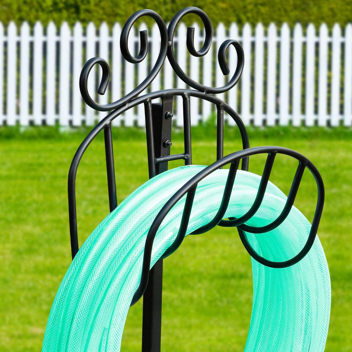 Water Hose Holder Freestanding, Hose Stand Outdoor, Garden Hose Holder Stake for Outside Yard