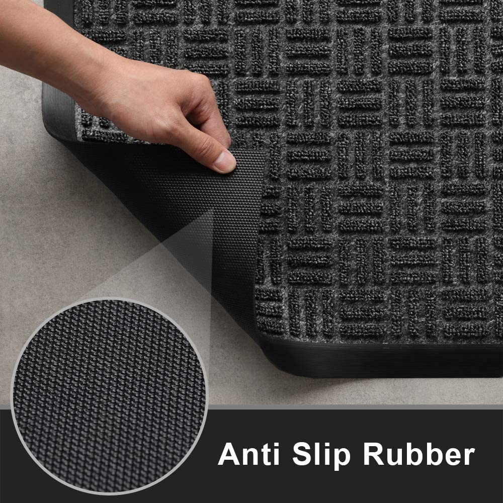 Large Outdoor Door Mats Rubber Scraper 36 x 24 for Front Door Entrance  Doormat