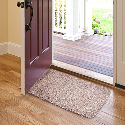 Indoor Super Absorbent Doormat - 2 in Pack. Non Slip Rubber Backing Door  Mat for Front & Back Doors Dirt Trapper Cotton Microfiber Rug 18 x 30 Shoes