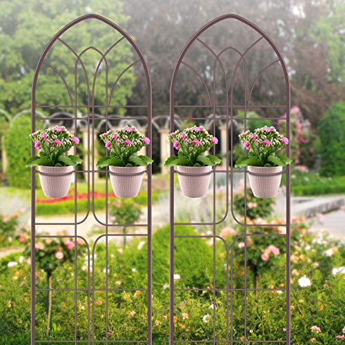 Amagabeli Garden Trellis 72” x21”Iron Metal Trellis Support Trellis fo