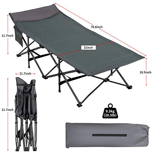 Camabel Folding Camping Cots for Adults Heavy Duty 79 x31 Extra Wide Amagabeli