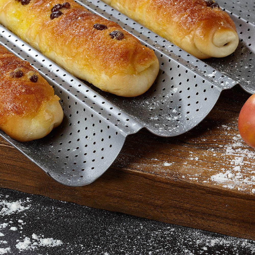 Camabel Nonstick Perforated Baguette Pan 15 x 13 for French Bread Ba Amagabeli