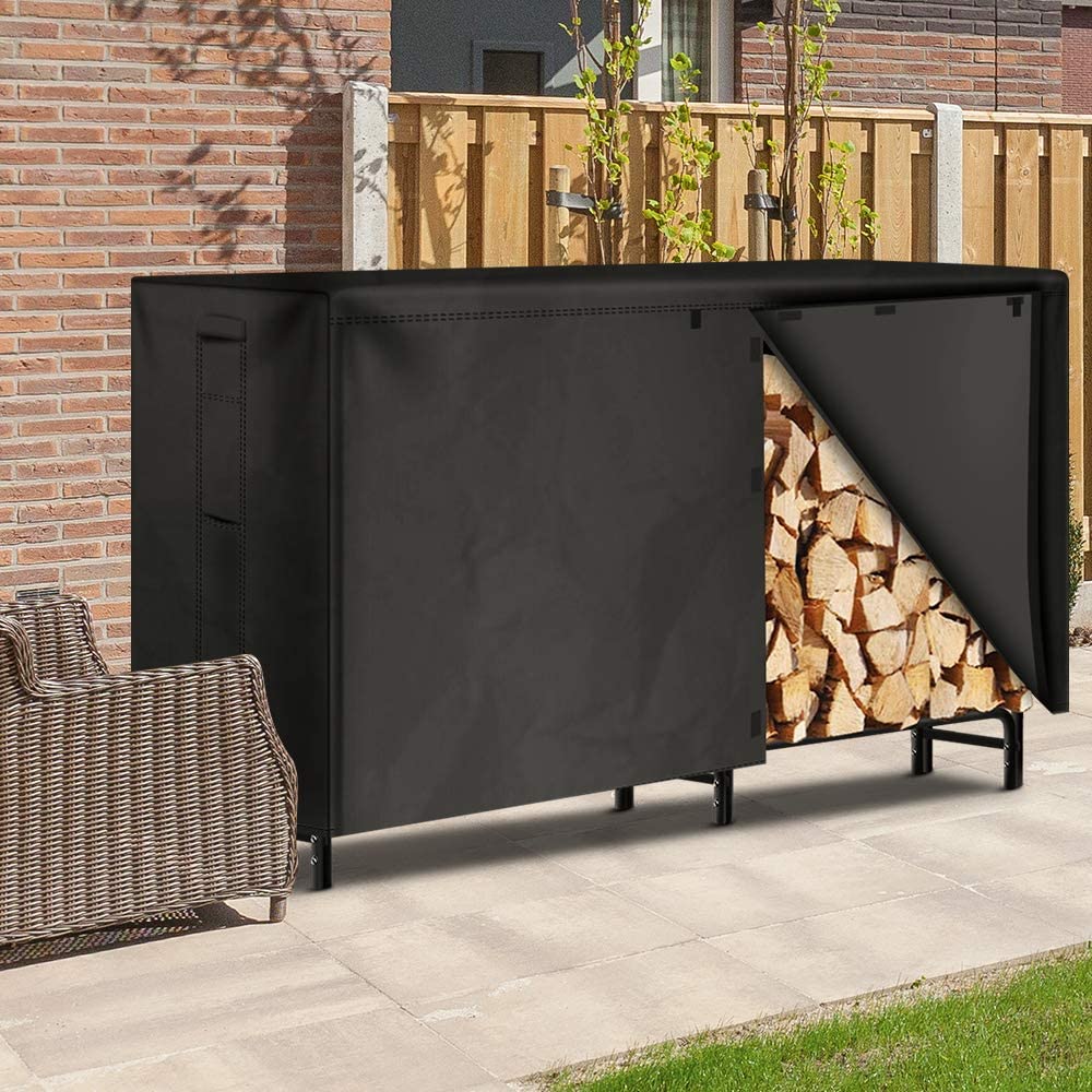 8 FT Firewood Rack Cover, good Outdoor Log Rack Cover, 600D Oxford Fabric Heavy Duty