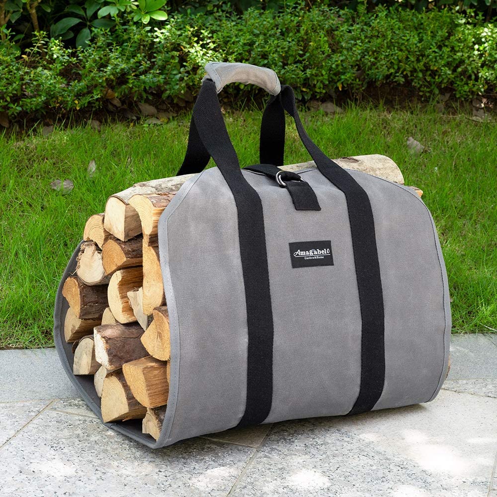  Firewood Bag/Log Carrier Bag Supersized Canvas Firewood bag Log  Camping Outdoor Camping Holder Carry storage bag Canvas Bag Firewood Logs  Basket : Patio, Lawn & Garden