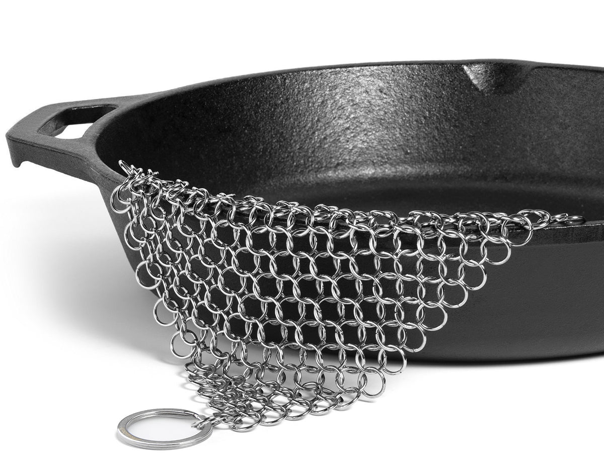 Cast Iron Cleaner kit, Wood Scrub Cleaning Brush, Stainless Steel Chainmail  Scrubber, Pan Scrapers, Kitchen Cleaning